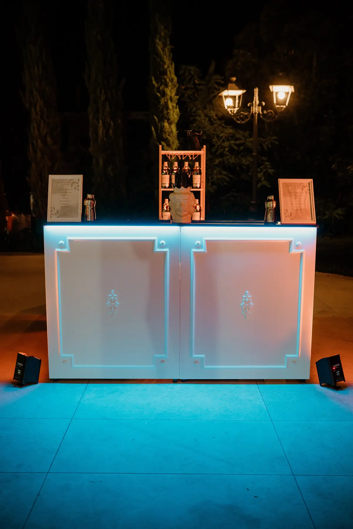 Workstation bar Shakers allestita per un evento serale